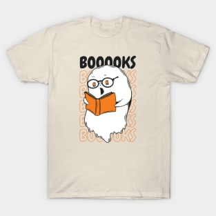 Funny Cartoon Ghost Reading Books // Ghost Booooks Boo Funny Halloween T-Shirt